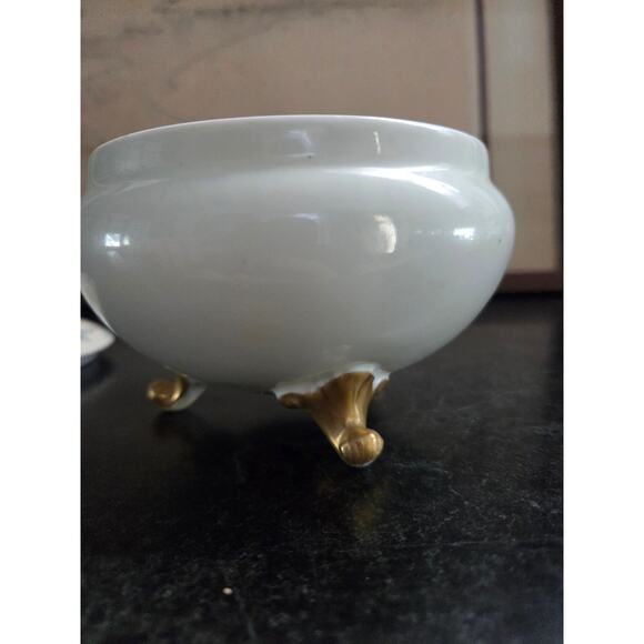 TK Thun Czechoslovakia Footed Trinket Jar w/ Lid Hand Painted 1920s Antique - Picture 8 of 10